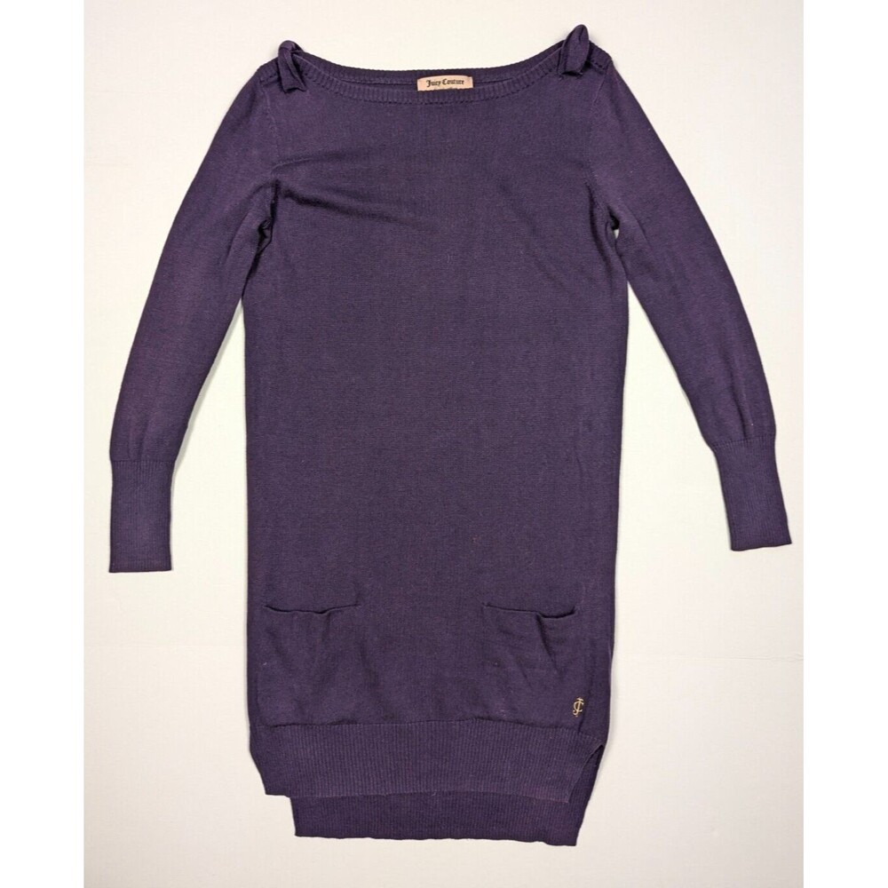 Juicy Couture Womens Knit Sweater Dress Long Sleeve Boat Neck XS (X Small)